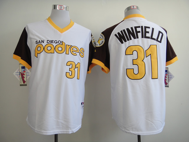 Men San Diego Padres 31 Winfield White Throwback 1978 MLB Jerseys